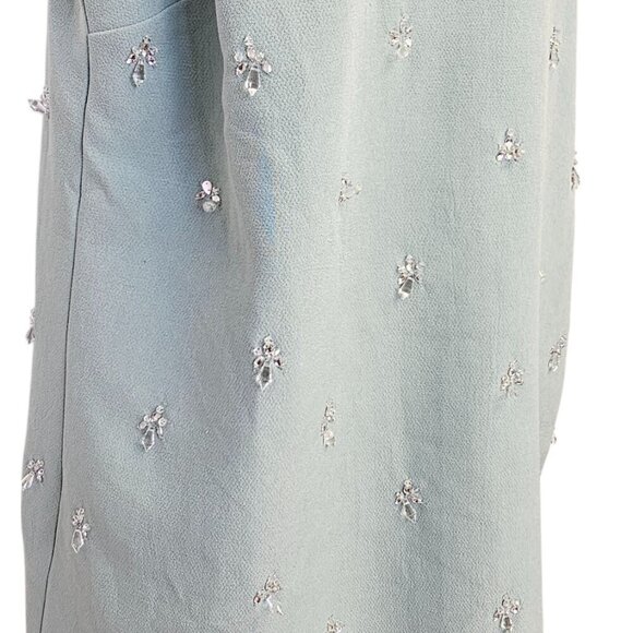 Anthropologie Atsu Crystal-Embellished Bow Mini Dress, Blue, Open Back, Party,2X - Picture 7 of 12